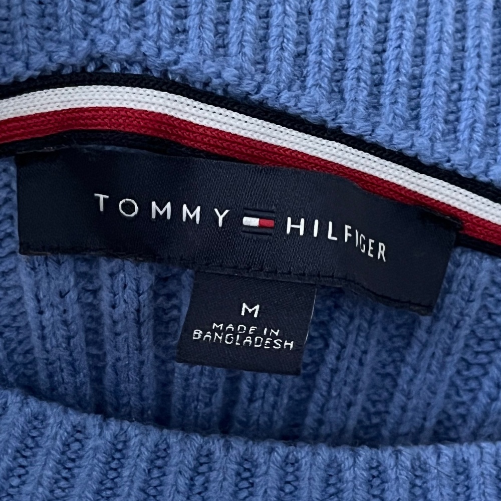 Tommy Hilfiger Cableknit Sweater, Blue, Size medium
